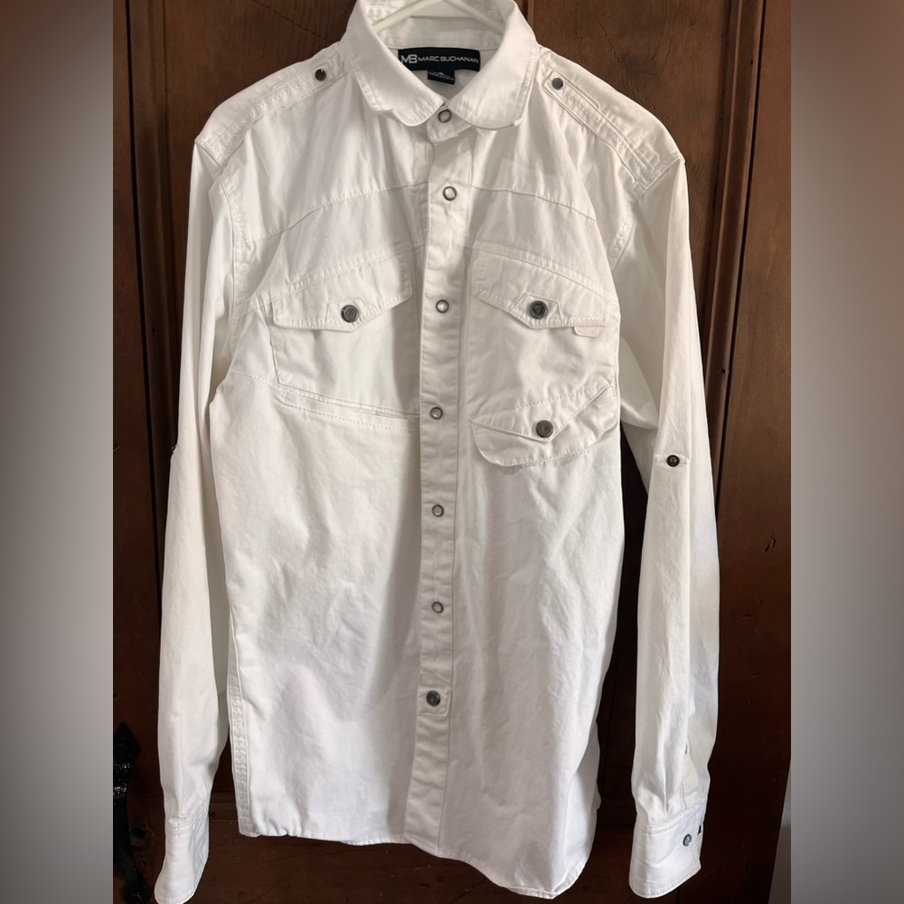 MENS MARC BUCHANAN LONG SLEEVE PEARL SNAP SHIRT